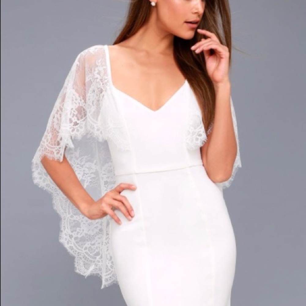 Lulus Amelie White Lace Maxi Dress